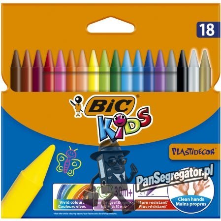 Kredki świecowe 18kol. Plastidecor 829771 BIC