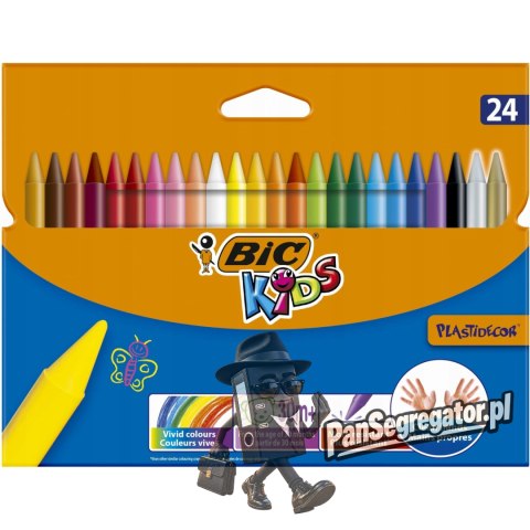 Kredki świecowe 24kol. Plastidecor 829772 BIC