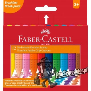 Kredki świecowe GRIP JUMBO trójkątne 12 kolorów FABER-CASTELL 122540 FC
