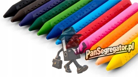 Kredki świecowe GRIP JUMBO trójkątne 12 kolorów FABER-CASTELL 122540 FC