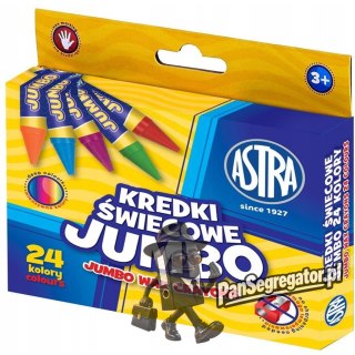 Kredki świecowe szkolne JUMBO grube zestaw 24 kolory 316118006 ASTRA