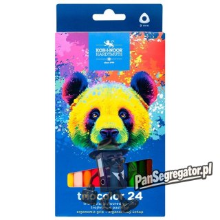 Kredki szkolne TRICOLOR PANDA 9mm 24 kolory 3144 KOH-I-NOOR