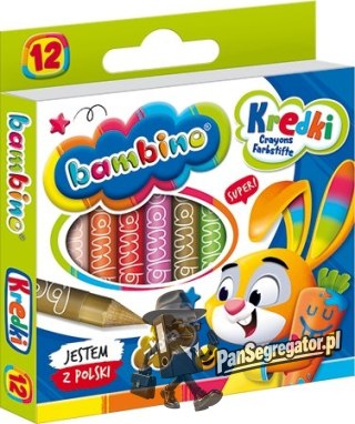 Kredki szkolne z glinki kaolinowej Zestaw 12 kredek BAMBINO St.Majewski