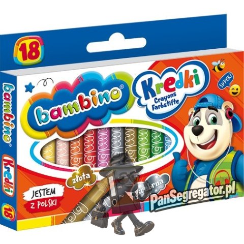 Kredki szkolne z glinki kaolinowej Zestaw 18 kredek BAMBINO St.Majewski