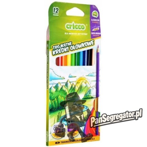 Kredki trójkątne 12kol.mix wzorów CRICCO CR322K12