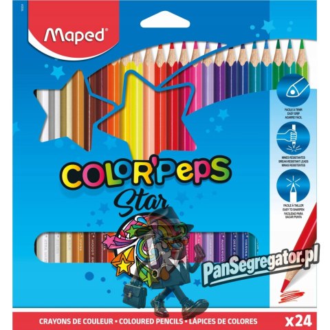 Kredki trójkątne MAPED COLORPEPS 24kolorów 183224