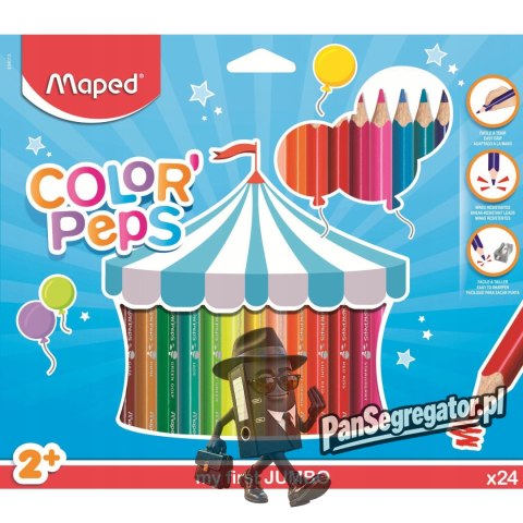 Kredki trójkątne MAPED COLORPEPS JUMBO 24 kolorów 834013