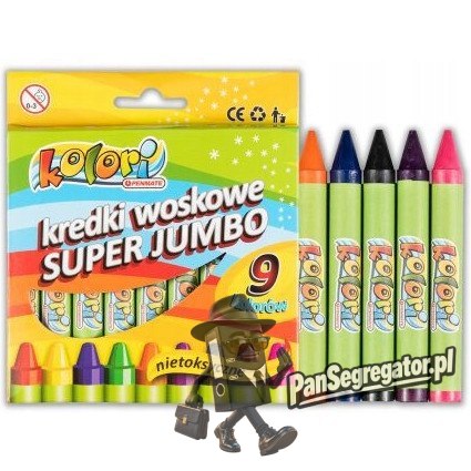 Kredki woskowe Super Jumbo 9kol. KOLORI TT7884