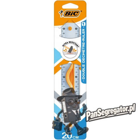 Linijka DOUBLE RULER 20cm z uchwytem blister 9926561 BIC