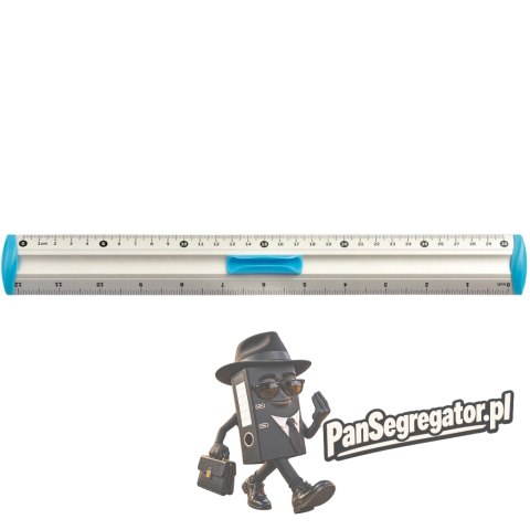Linijka aluminiowa 30cm uchwyt niebieski BL040-NC TETIS