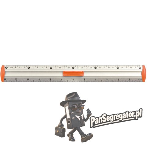 Linijka aluminiowa 30cm uchwyt pomarańczowy BL040-PC TETIS