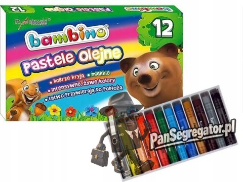 Pastele olejne Zestaw 12 kolorów Kredki BAMBINO St.Majewski