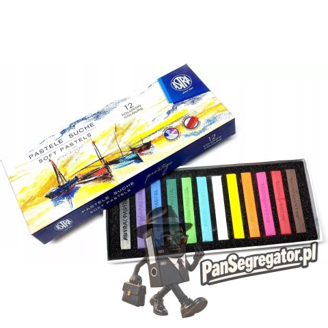 Pastele suche zestaw 12 kolory PRESTIGE kwadratowe 323120001 ASTRA