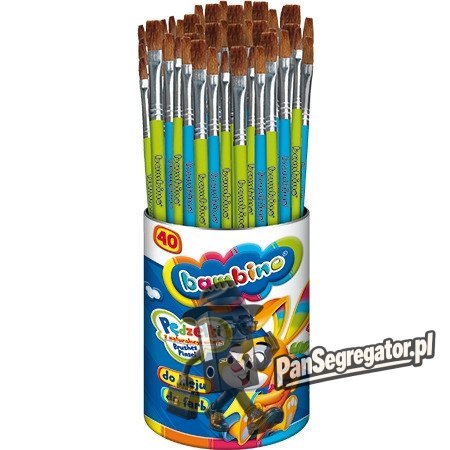 Pędzelki do farb i kleju BAMBINO 40 szt. ST.MAJEWSKI