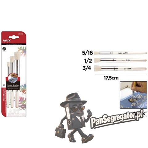 Pędzle do szablonów zestaw 3 szt. PP277 ARTIX