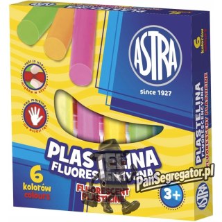 Plastelina dla dzieci fluorescencyjna 6 kolorów zestaw 83811906 ASTRA