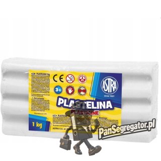 Plastelina szkolna dla dzieci 1kg biała 303111001 ASTRA
