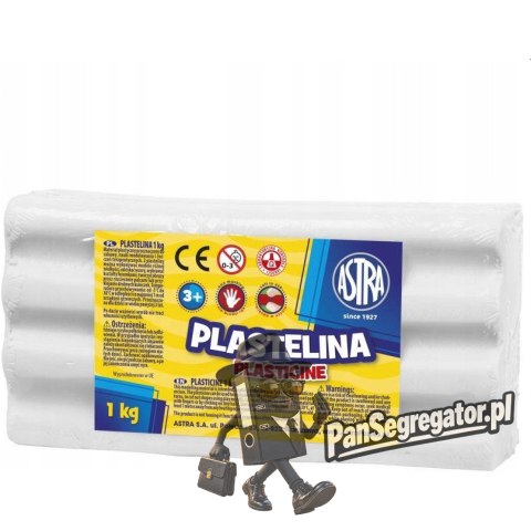 Plastelina szkolna dla dzieci 1kg biała 303111001 ASTRA