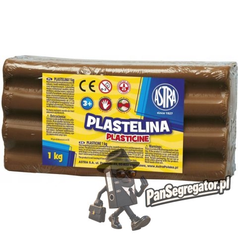 Plastelina szkolna dla dzieci 1kg brązowa 303111022 ASTRA
