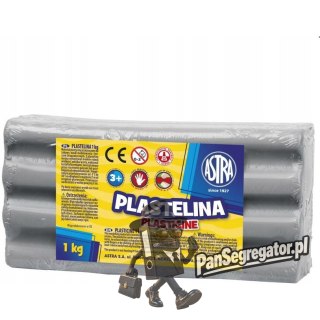 Plastelina szkolna dla dzieci 1kg popielata 303111023 ASTRA