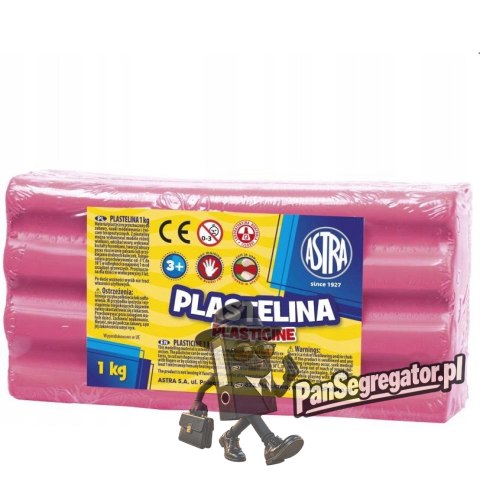Plastelina szkolna dla dzieci 1kg różowa jasna 303111007 ASTRA