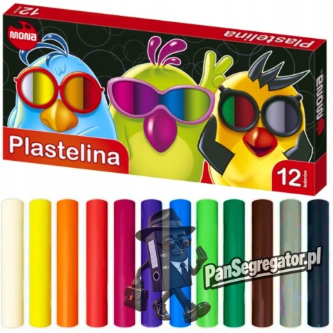 Plastelina szkolna dla dzieci Zestaw 12 kolorów MONA St.Majewski