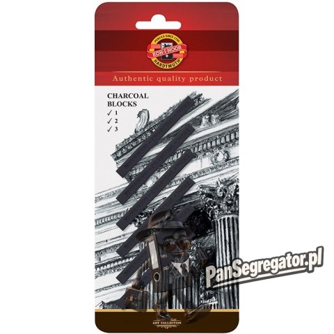 Węgiel prasowany w sztyfcie twardość 1,2,3; 7x7mm op. 6szt KOH-I-NOOR 8683