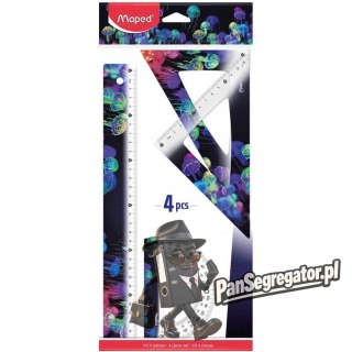 Zestaw DEEPSEA 2 ekierki, linijka 30cm, kątomierz 981833 MAPED