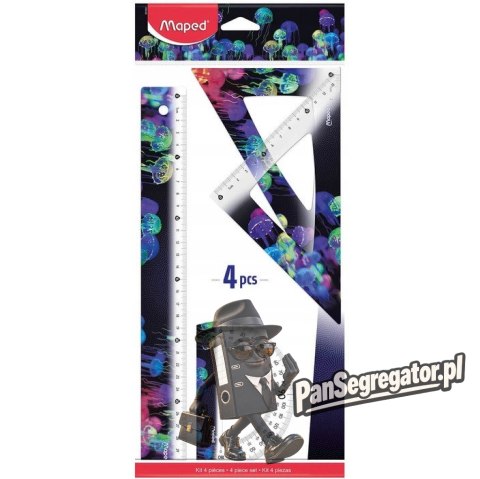 Zestaw DEEPSEA 2 ekierki, linijka 30cm, kątomierz 981833 MAPED