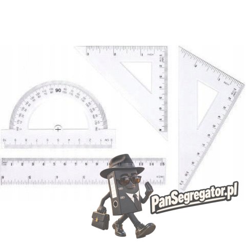 Zestaw geometryczny linijką 15cm BL001-AK TETIS
