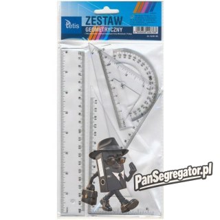 Zestaw geometryczny z linijką 20cm BL001-BK TETIS