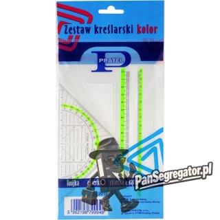 Zestaw kreślarski kolor z linijką 16cm w etui 2010