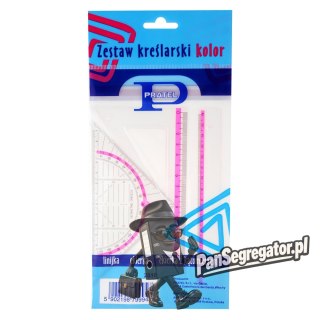 Zestaw kreślarski kolor z linijką 16cm w etui 2010