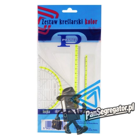 Zestaw kreślarski kolor z linijką 16cm w etui 2010