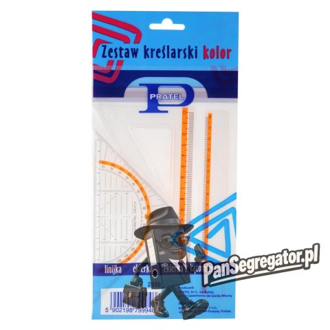 Zestaw kreślarski kolor z linijką 16cm w etui 2010