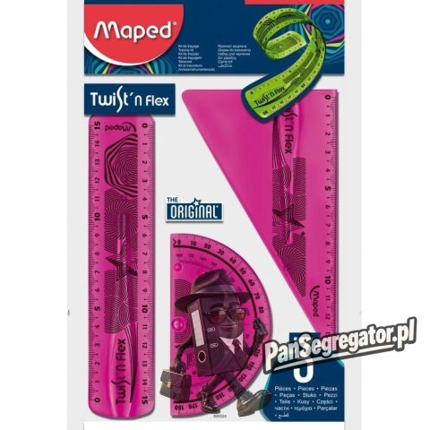 Zestaw linijek niełamliwych 895024 linijka 15cm ekierka kątomierz MAPED