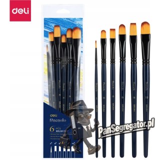 Zestaw pędzli FINENOLO 6szt twardy nylon EC278 DELI