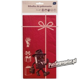 Bibułka do pakowania prezentów 50x70cm CZERWONA INTERDRUK