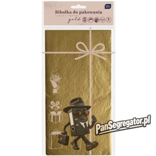 Bibułka do pakowania prezentów 50x70cm ZŁOTA INTERDRUK