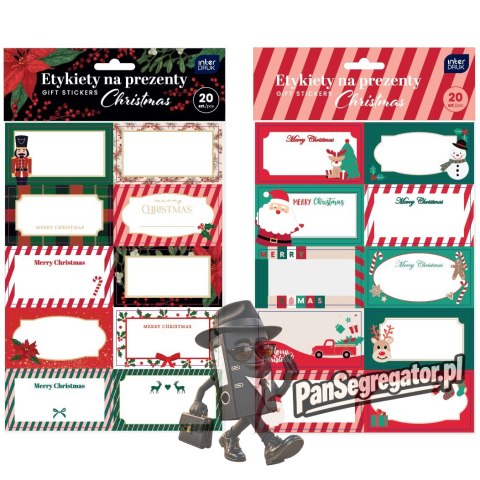Etykiety na prezenty 20szt. CHRISTMAS INTERDRUK