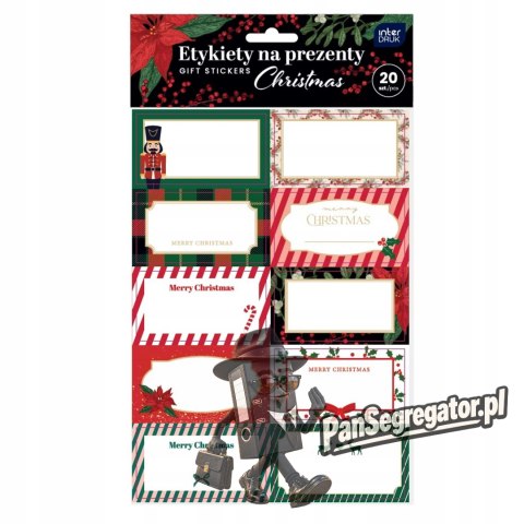 Etykiety na prezenty 20szt. CHRISTMAS INTERDRUK