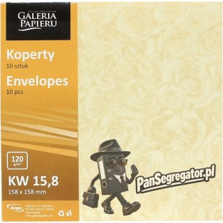 Koperta 158x158mm Róże kremowy P 120g. (10szt.) 280303 Galeria Papieru