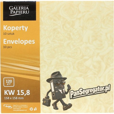 Koperta 158x158mm Róże kremowy P 120g. (10szt.) 280303 Galeria Papieru
