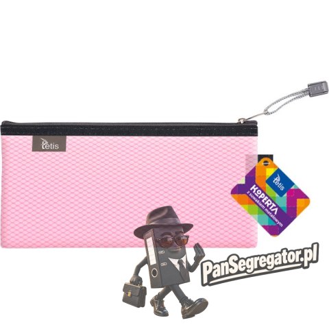 Koperta 24x12cm z suwakiem metalowym TETIS BT609-R różowa