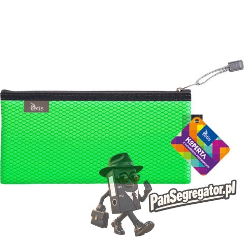 Koperta 24x12cm z suwakiem metalowym TETIS BT609-Z zielona
