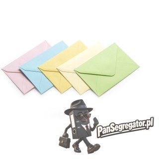 Koperta 70x100mm SATYNOWA mix kolorów pastelowych 130g. (50szt.) 280418 Galeria Papieru