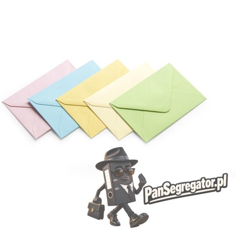 Koperta 70x100mm SATYNOWA mix kolorów pastelowych 130g. (50szt.) 280418 Galeria Papieru