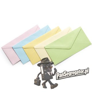 Koperta 80mm x160mm satynowana mix kolor pastel130g. (50szt.) 280498 Galeria Papieru