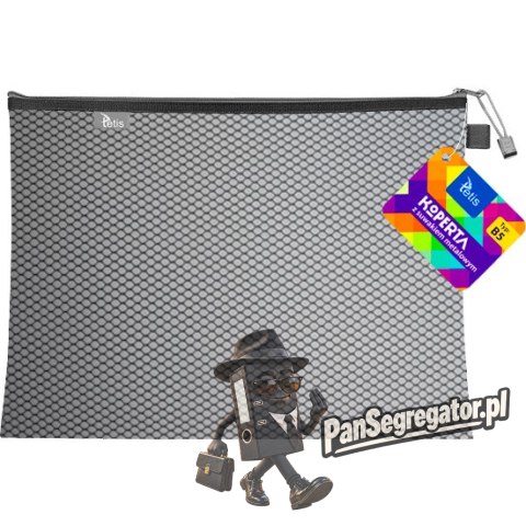 Koperta B5 z suwakiem metalowym CZARNA BT608-V TETIS