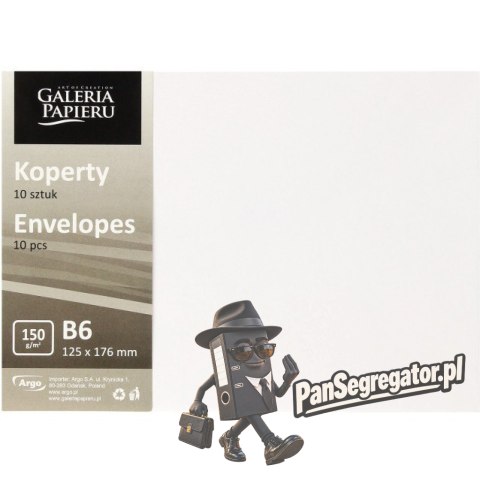 Koperta B6 Gładki biały 150g. (10szt.) 280891 Galeria Papieru